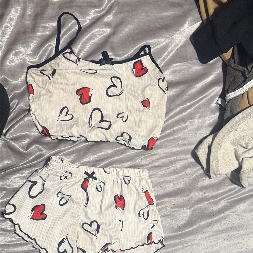 Heart Print Women's Sleepwear Set